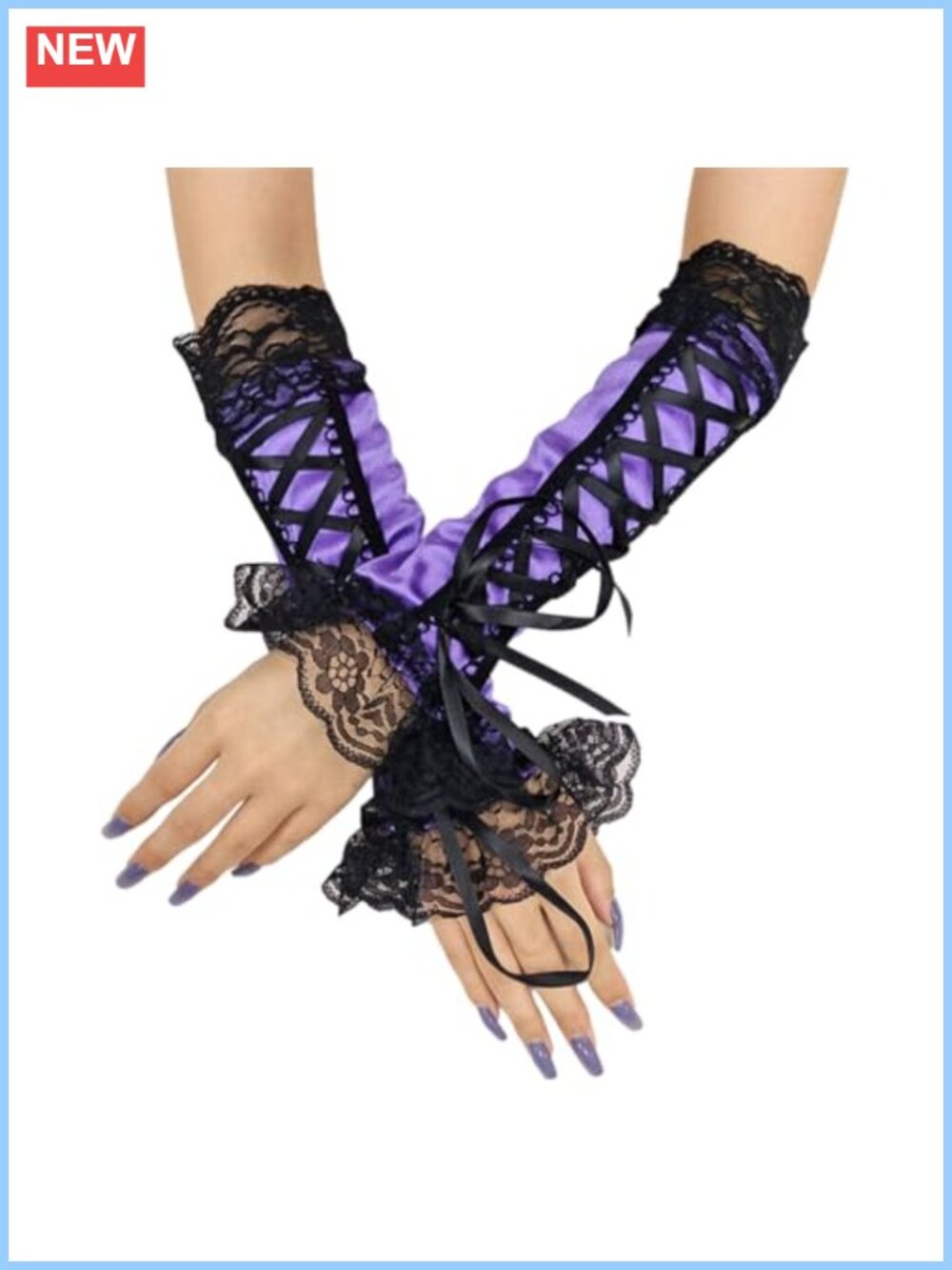 Fingerless Lace Gloves Elbow Satin Gloves for Women Tea Party Wedding Costume